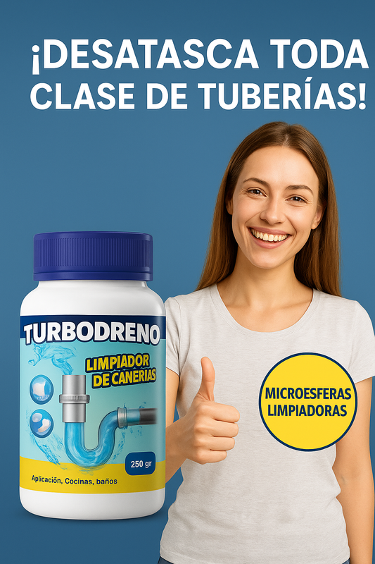 TURBODRENO™ – Desatasca Cualquier Tubería en 5 Minutos o Menos